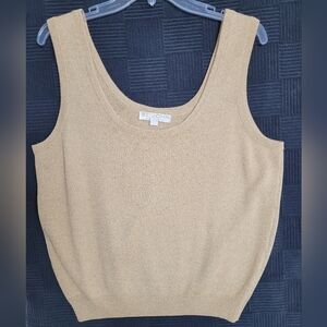 St John Gold sparkle knit top Sz Large